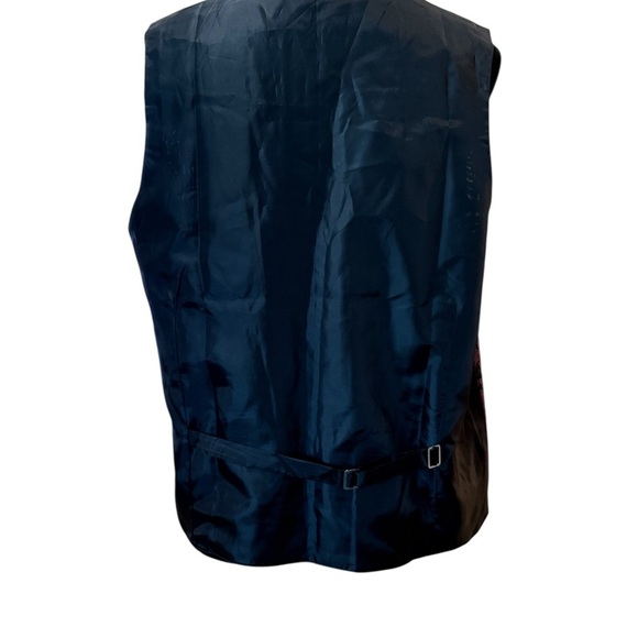 Luxury Purple & Black Floral Leaf Silk Vest Set - Size M - Picture 4 of 6